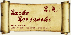 Marko Marjanski vizit kartica